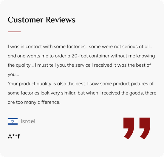 इज़राइल ग्राहक समीक्षा